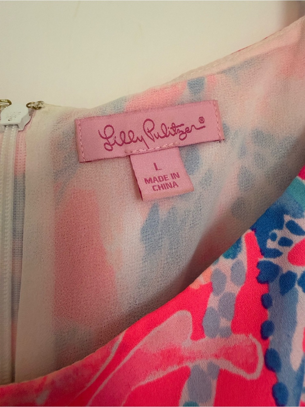 Lilly Pulitzer Neon Pink & Blue Floral Ruffle Sundress - Picture 3 of 4